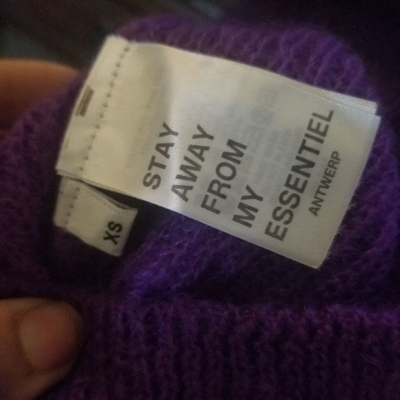 Purple Mohair sweater made in Italy Essential Antwerp size xs - Picture 9 of 10